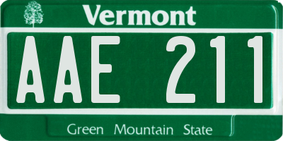VT license plate AAE211