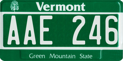 VT license plate AAE246