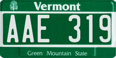 VT license plate AAE319