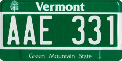 VT license plate AAE331