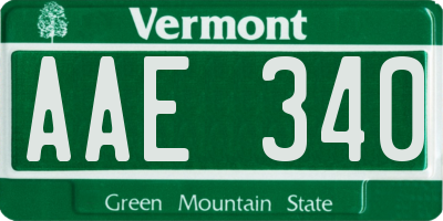 VT license plate AAE340