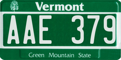 VT license plate AAE379