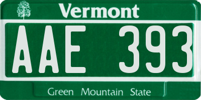 VT license plate AAE393