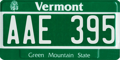 VT license plate AAE395
