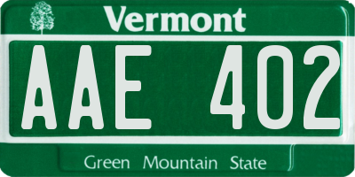 VT license plate AAE402