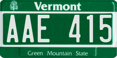 VT license plate AAE415