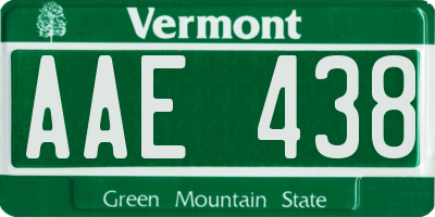 VT license plate AAE438