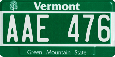 VT license plate AAE476