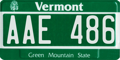 VT license plate AAE486