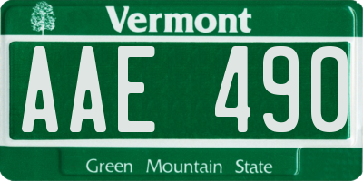 VT license plate AAE490