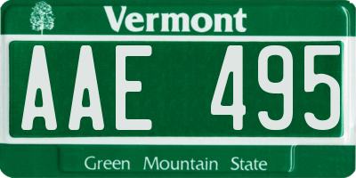 VT license plate AAE495