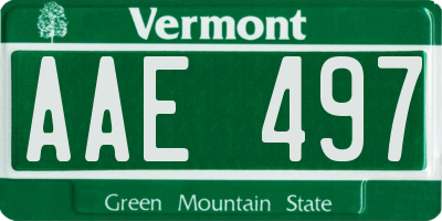 VT license plate AAE497