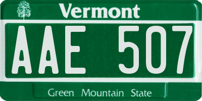 VT license plate AAE507