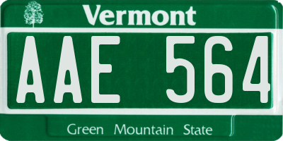 VT license plate AAE564