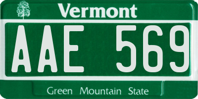 VT license plate AAE569