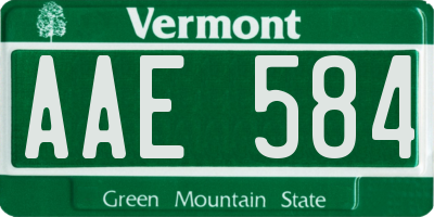 VT license plate AAE584