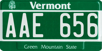 VT license plate AAE656