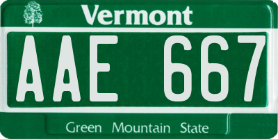 VT license plate AAE667