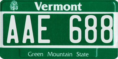VT license plate AAE688