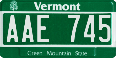 VT license plate AAE745