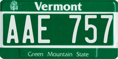 VT license plate AAE757