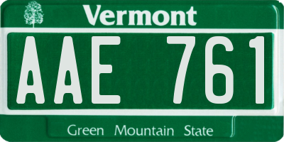 VT license plate AAE761