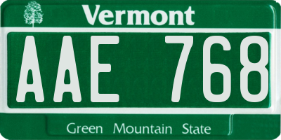 VT license plate AAE768