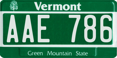 VT license plate AAE786