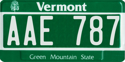 VT license plate AAE787
