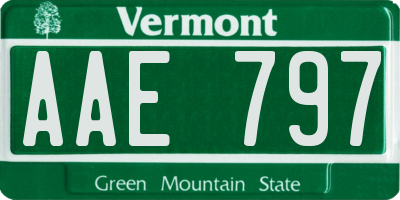 VT license plate AAE797