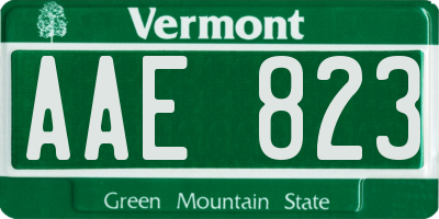 VT license plate AAE823