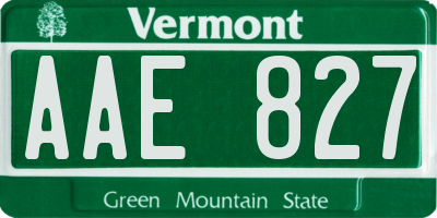 VT license plate AAE827