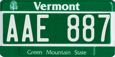VT license plate AAE887