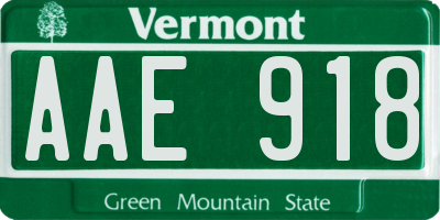 VT license plate AAE918
