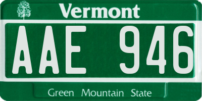 VT license plate AAE946