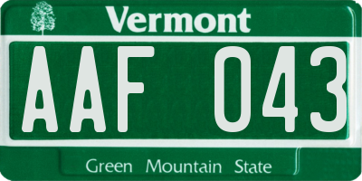 VT license plate AAF043