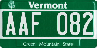 VT license plate AAF082