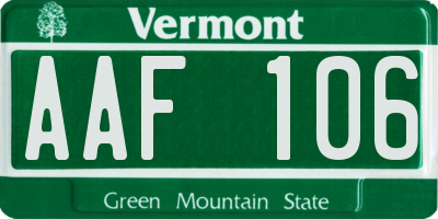 VT license plate AAF106