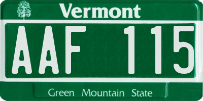 VT license plate AAF115