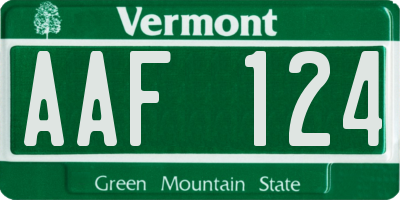 VT license plate AAF124