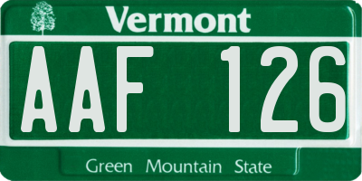 VT license plate AAF126