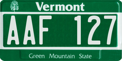VT license plate AAF127