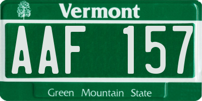 VT license plate AAF157
