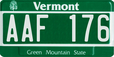 VT license plate AAF176