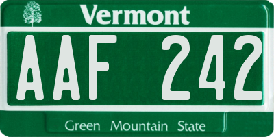 VT license plate AAF242
