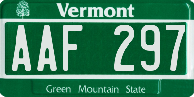 VT license plate AAF297