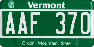 VT license plate AAF370