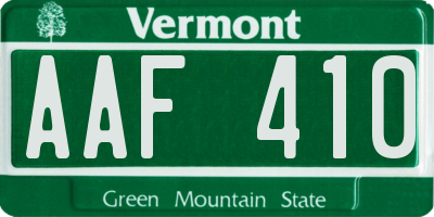 VT license plate AAF410