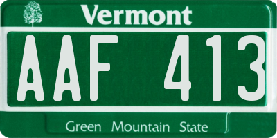 VT license plate AAF413