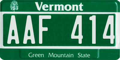 VT license plate AAF414